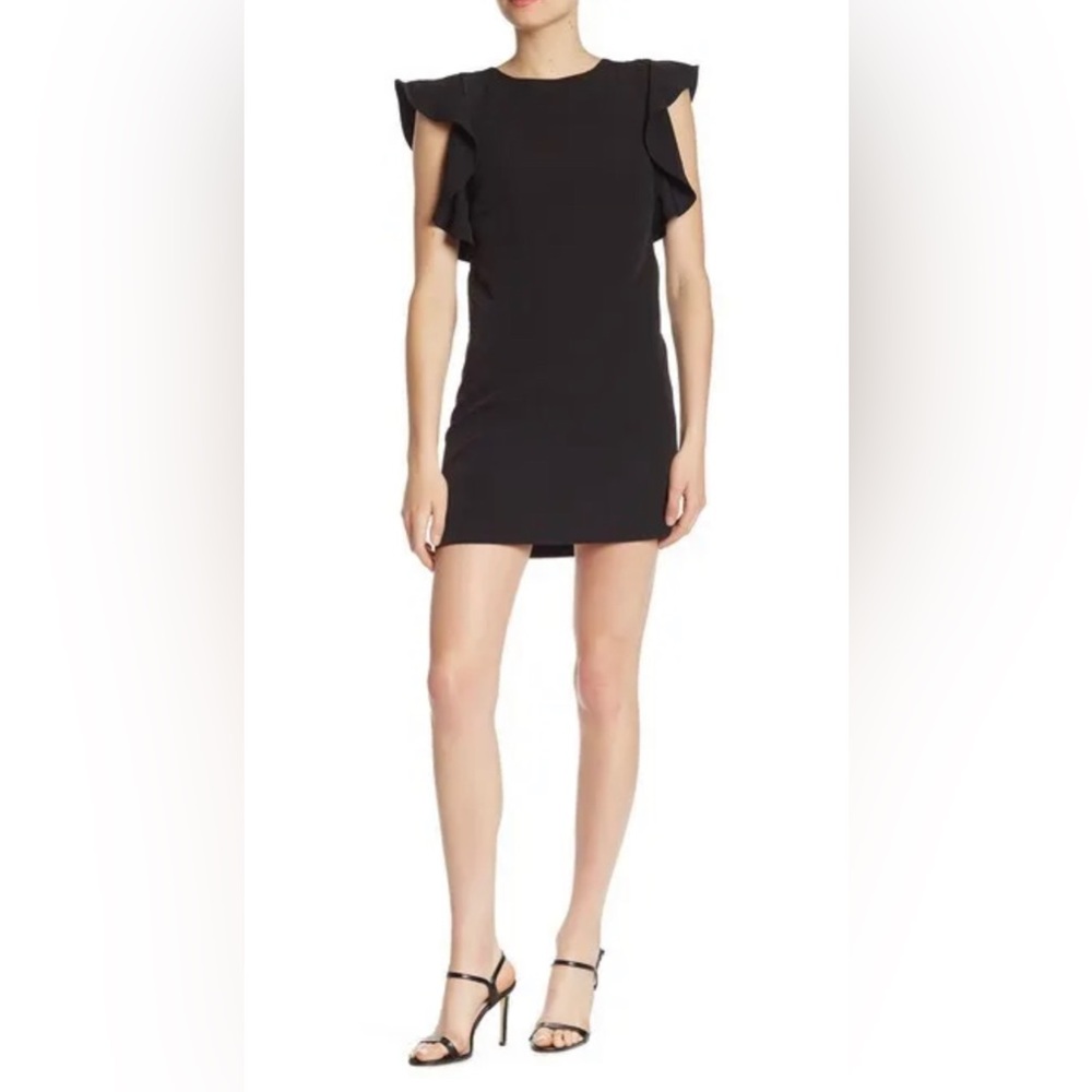 Laundry by Shelli Segal ruffle sleeve sheath dress black